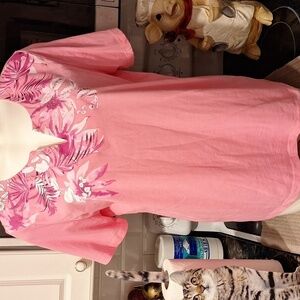 B womens Coral Bay casual short sleeve pink regular size top XL